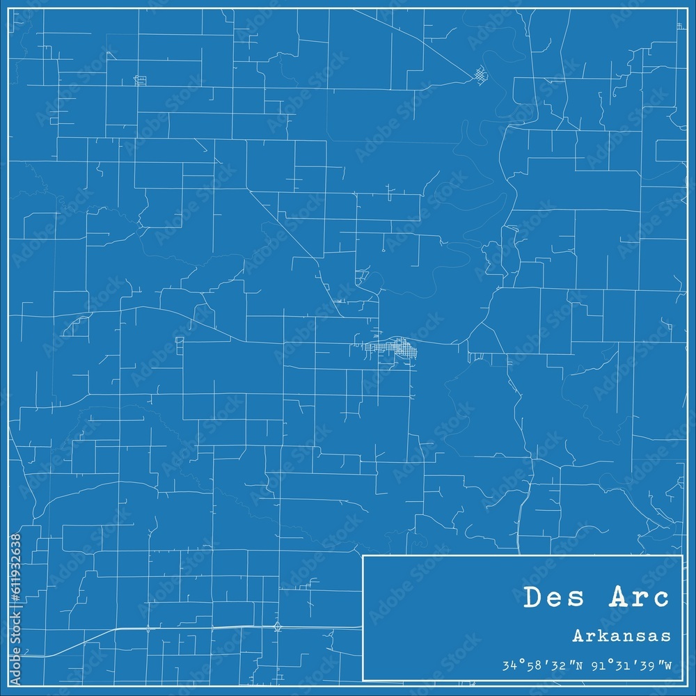 Blueprint US city map of Des Arc, Arkansas. Blueprint US city map of Des Arc, Arkansas.