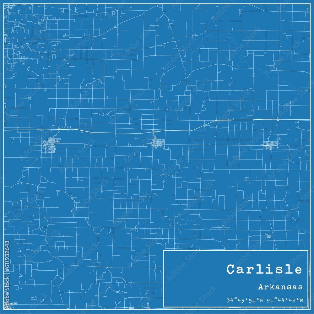 Blueprint US city map of Carlisle, Arkansas. Blueprint US city map of Carlisle, Arkansas.
