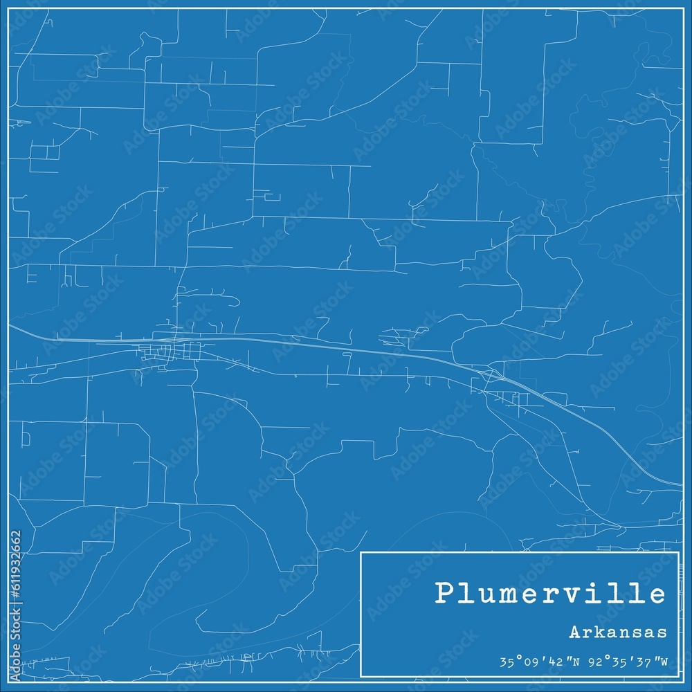 Blueprint US city map of Plumerville, Arkansas. Blueprint US city map of Plumerville, Arkansas.