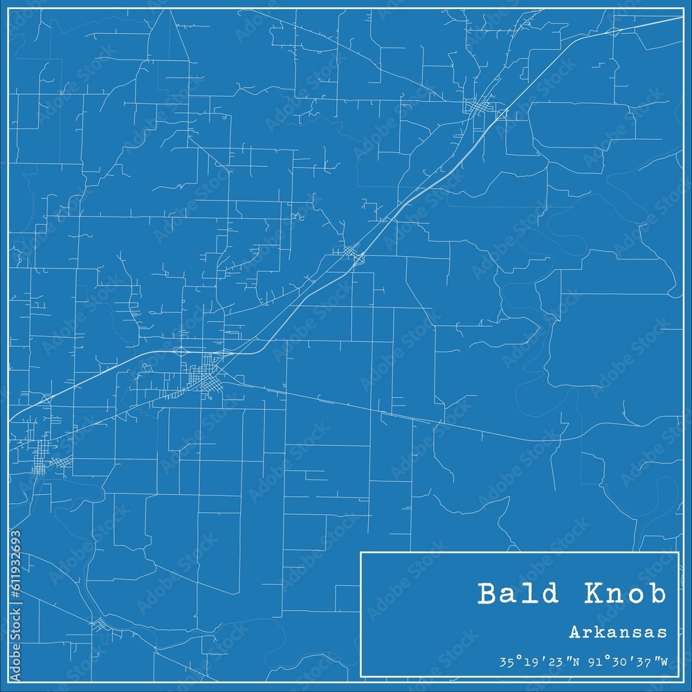 Blueprint US city map of Bald Knob, Arkansas. Blueprint US city map of Bald Knob, Arkansas.