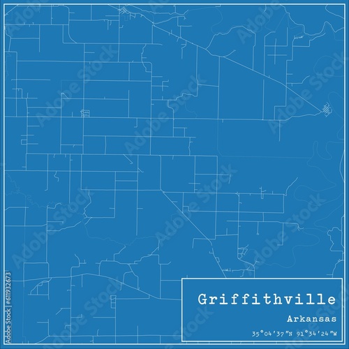 Wallpaper Mural Blueprint US city map of Griffithville, Arkansas. Torontodigital.ca
