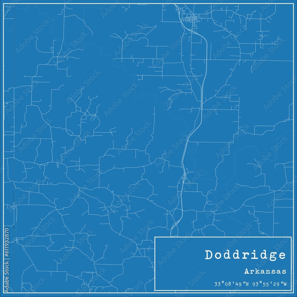 Blueprint US city map of Doddridge, Arkansas. Blueprint US city map of Doddridge, Arkansas.