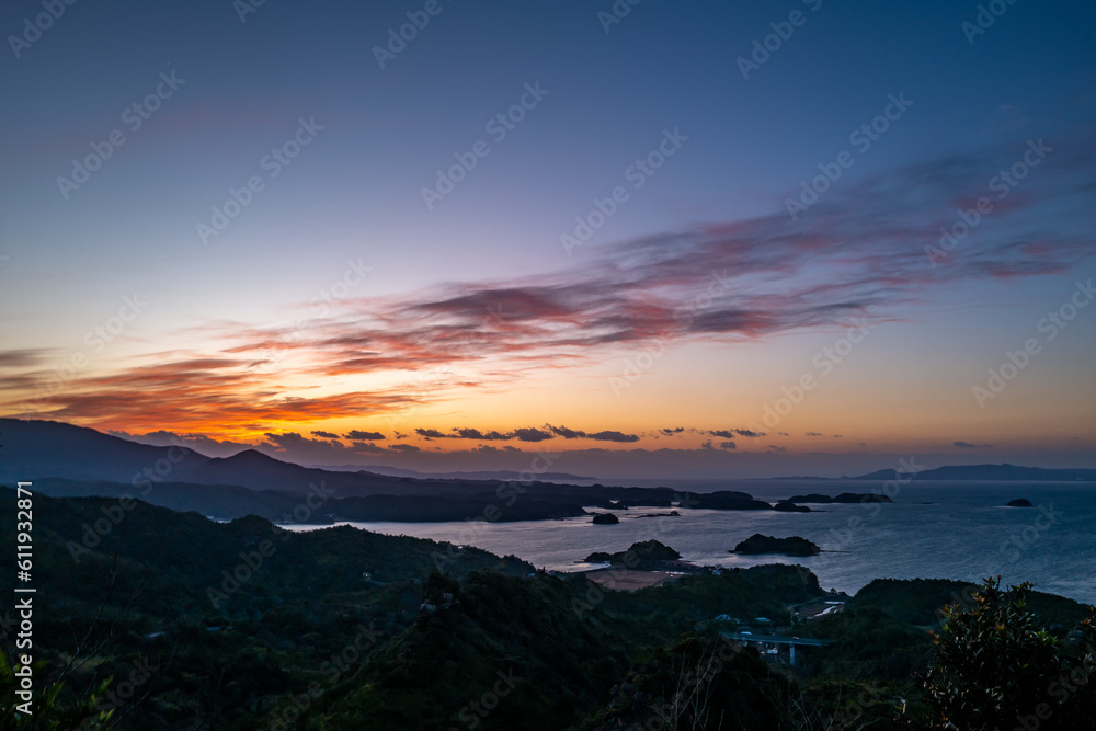 Fototapeta premium 天草 千巌山展望所夕景