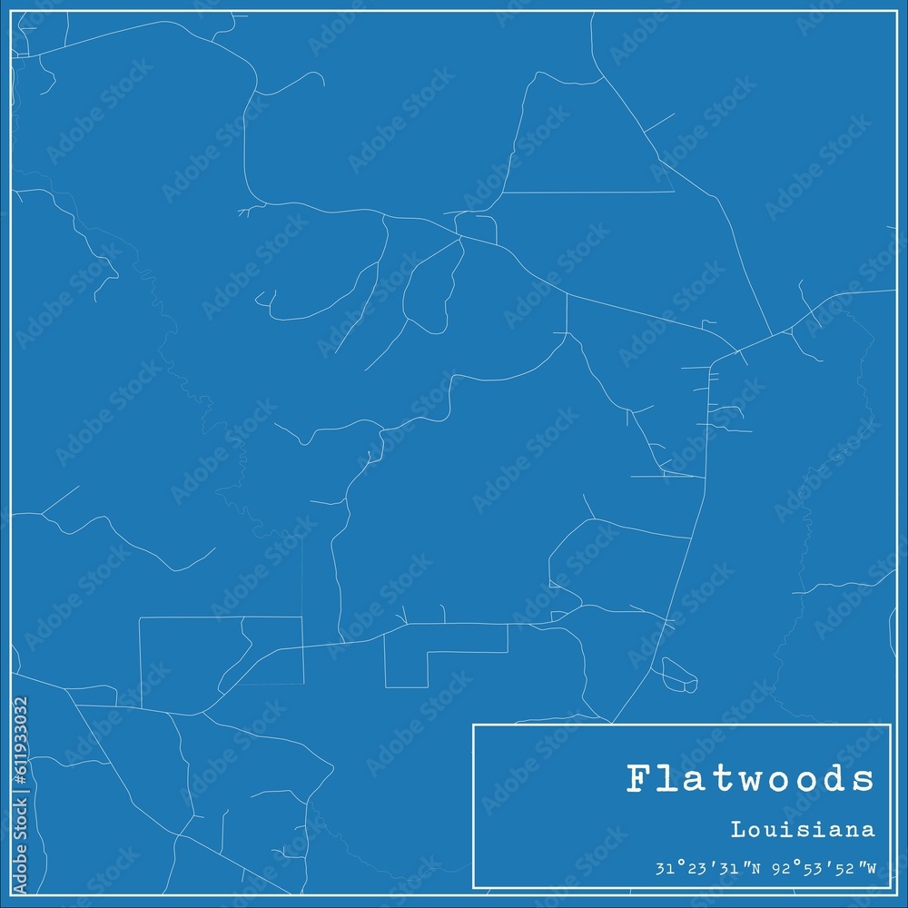 Blueprint US city map of Flatwoods, Louisiana. Blueprint US city map of Flatwoods, Louisiana.