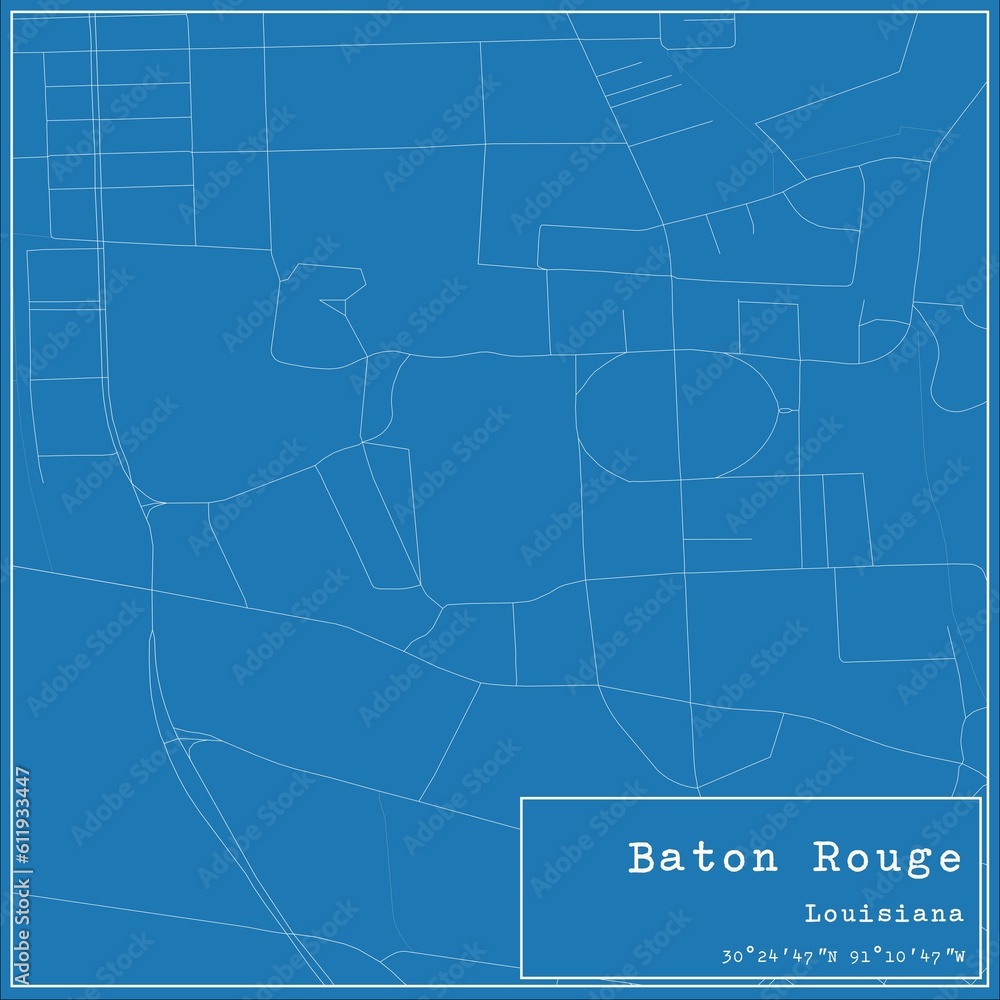 Fototapeta premium Blueprint US city map of Baton Rouge, Louisiana.