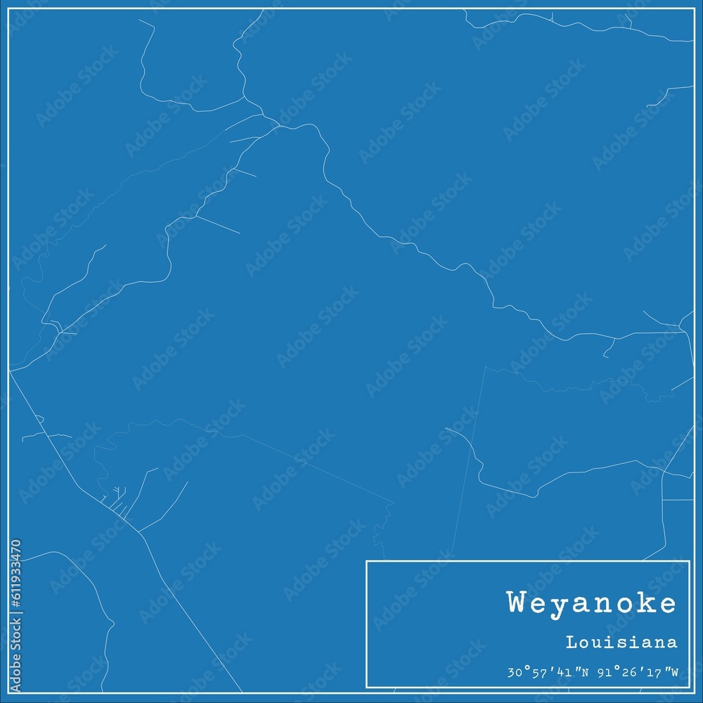Blueprint US city map of Weyanoke, Louisiana. Blueprint US city map of Weyanoke, Louisiana.