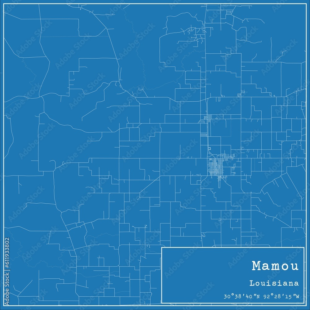 Blueprint US city map of Mamou, Louisiana. Blueprint US city map of Mamou, Louisiana.