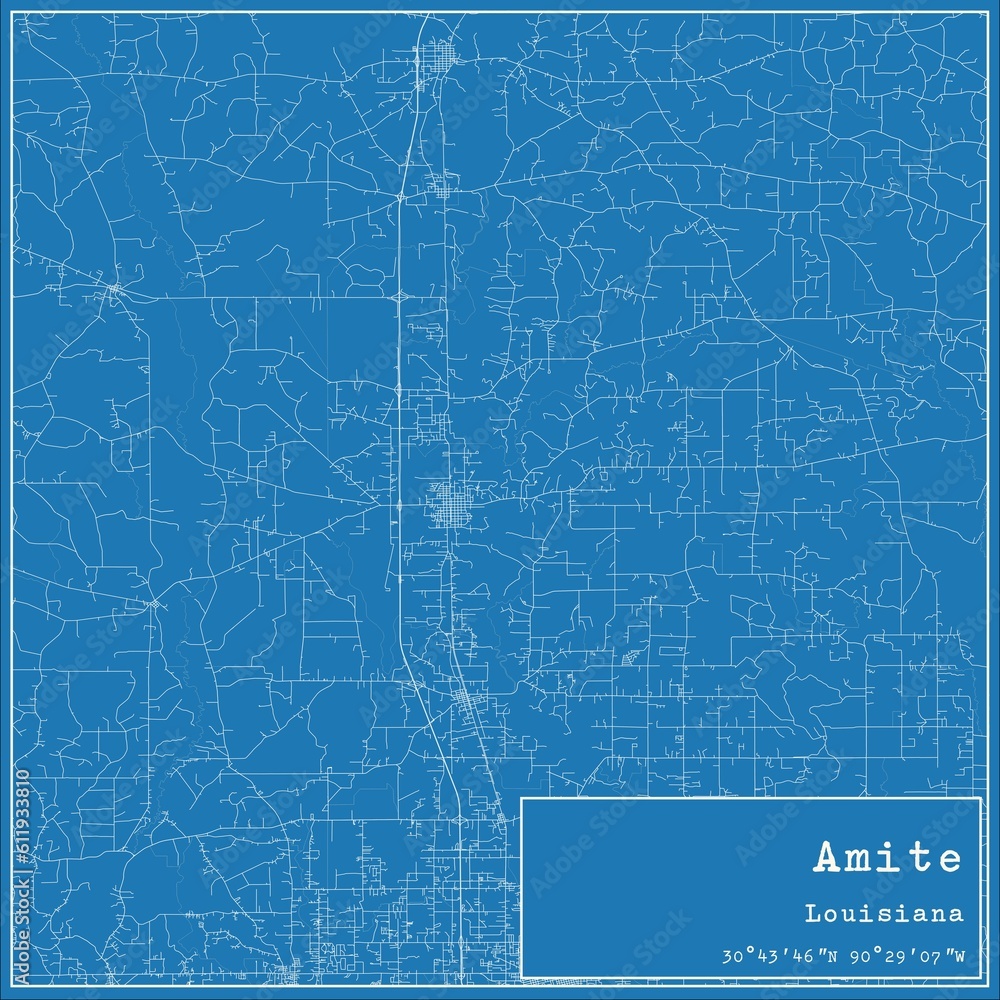 Blueprint US city map of Amite, Louisiana. Blueprint US city map of Amite, Louisiana.