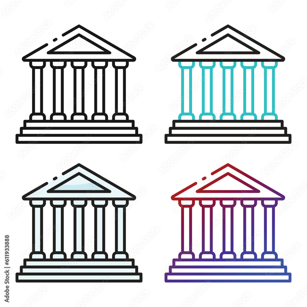 Court icon design in four variation color