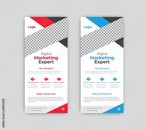 Creative digital marketing agency business rack card or dl flyer template design.