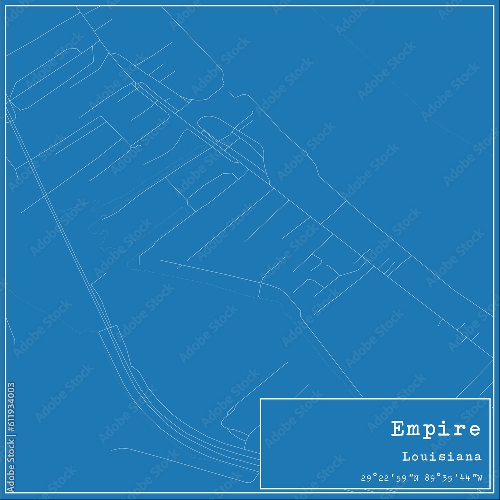 Blueprint US city map of Empire, Louisiana. Blueprint US city map of Empire, Louisiana.