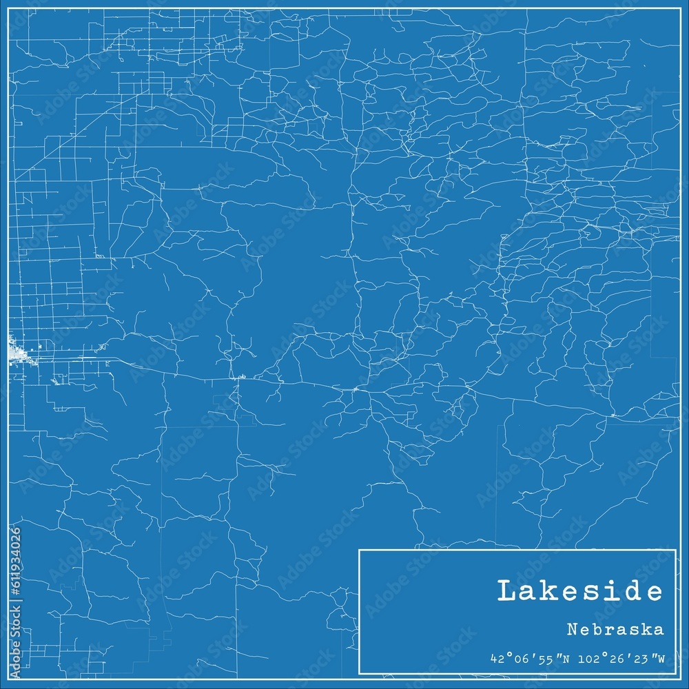 Blueprint US city map of Lakeside, Nebraska. Blueprint US city map of Lakeside, Nebraska.