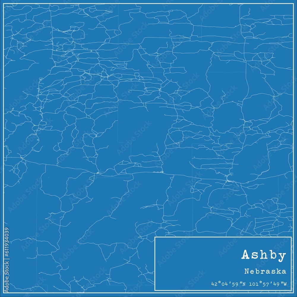 Blueprint US city map of Ashby, Nebraska. Blueprint US city map of Ashby, Nebraska.