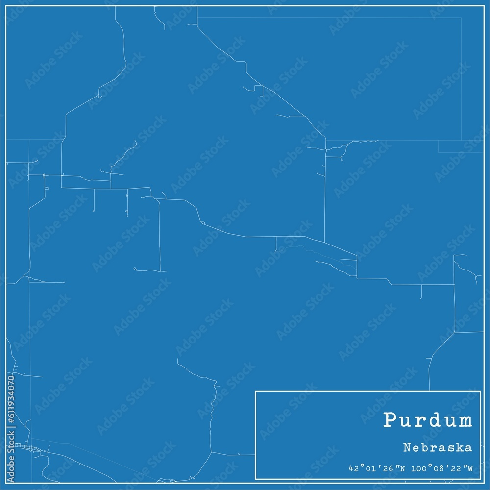 Blueprint US city map of Purdum, Nebraska. Blueprint US city map of Purdum, Nebraska.