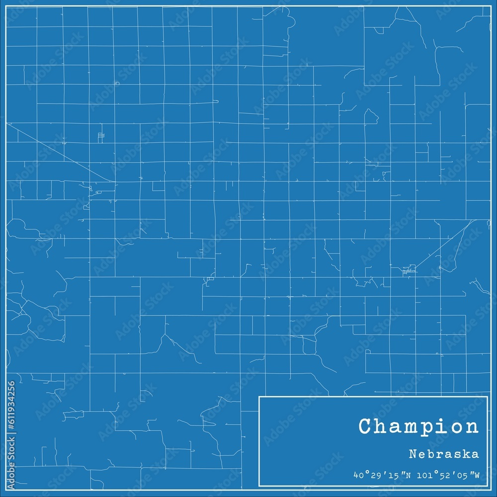 Blueprint US city map of Champion, Nebraska. Blueprint US city map of Champion, Nebraska.
