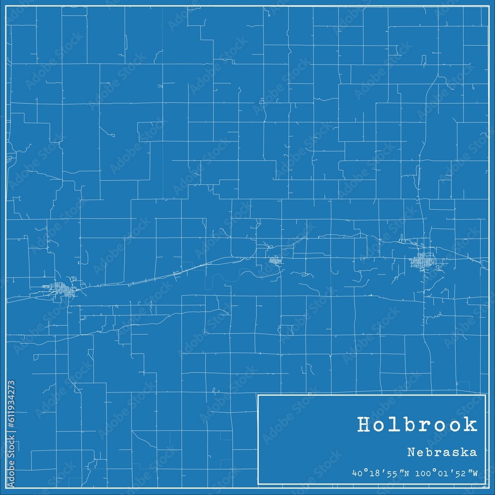 Blueprint US city map of Holbrook, Nebraska. Blueprint US city map of Holbrook, Nebraska.