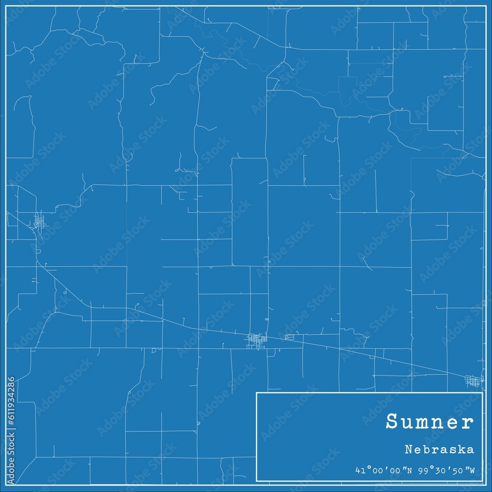 Blueprint US city map of Sumner, Nebraska. Blueprint US city map of Sumner, Nebraska.