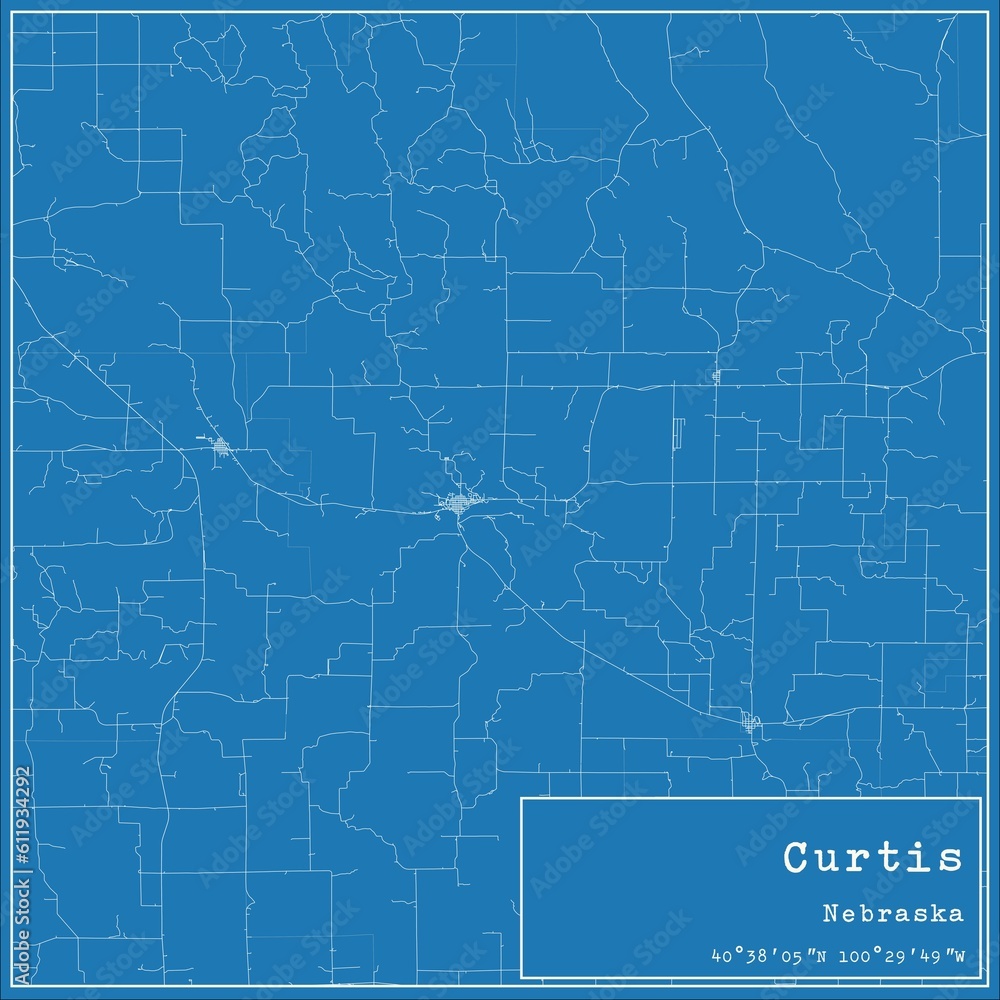 Blueprint US city map of Curtis, Nebraska. Blueprint US city map of Curtis, Nebraska.
