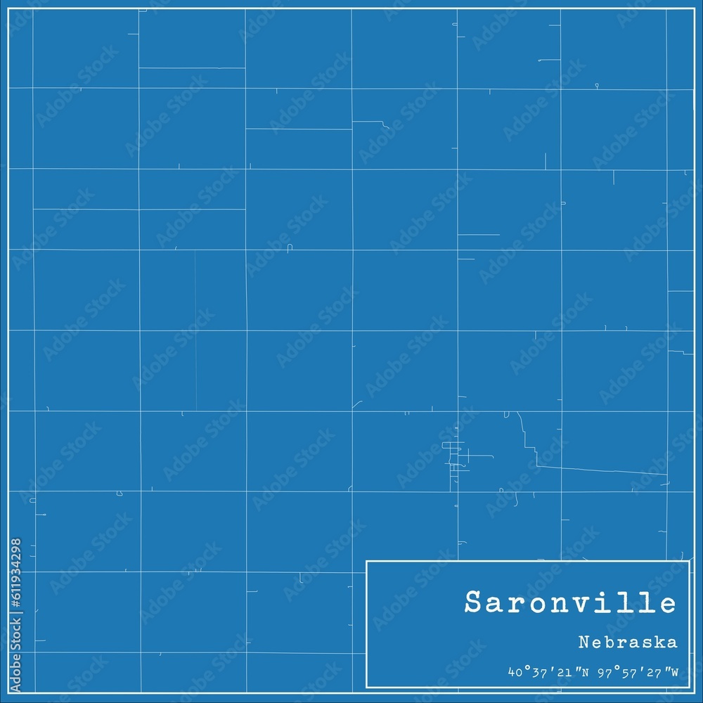 Blueprint US city map of Saronville, Nebraska. Blueprint US city map of Saronville, Nebraska.