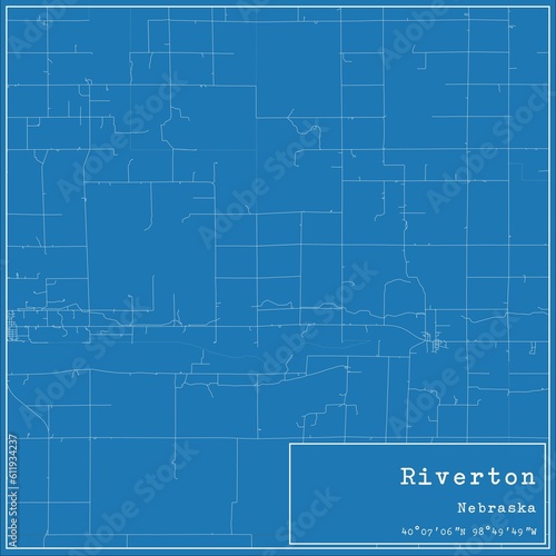 Wallpaper Mural Blueprint US city map of Riverton, Nebraska. Torontodigital.ca