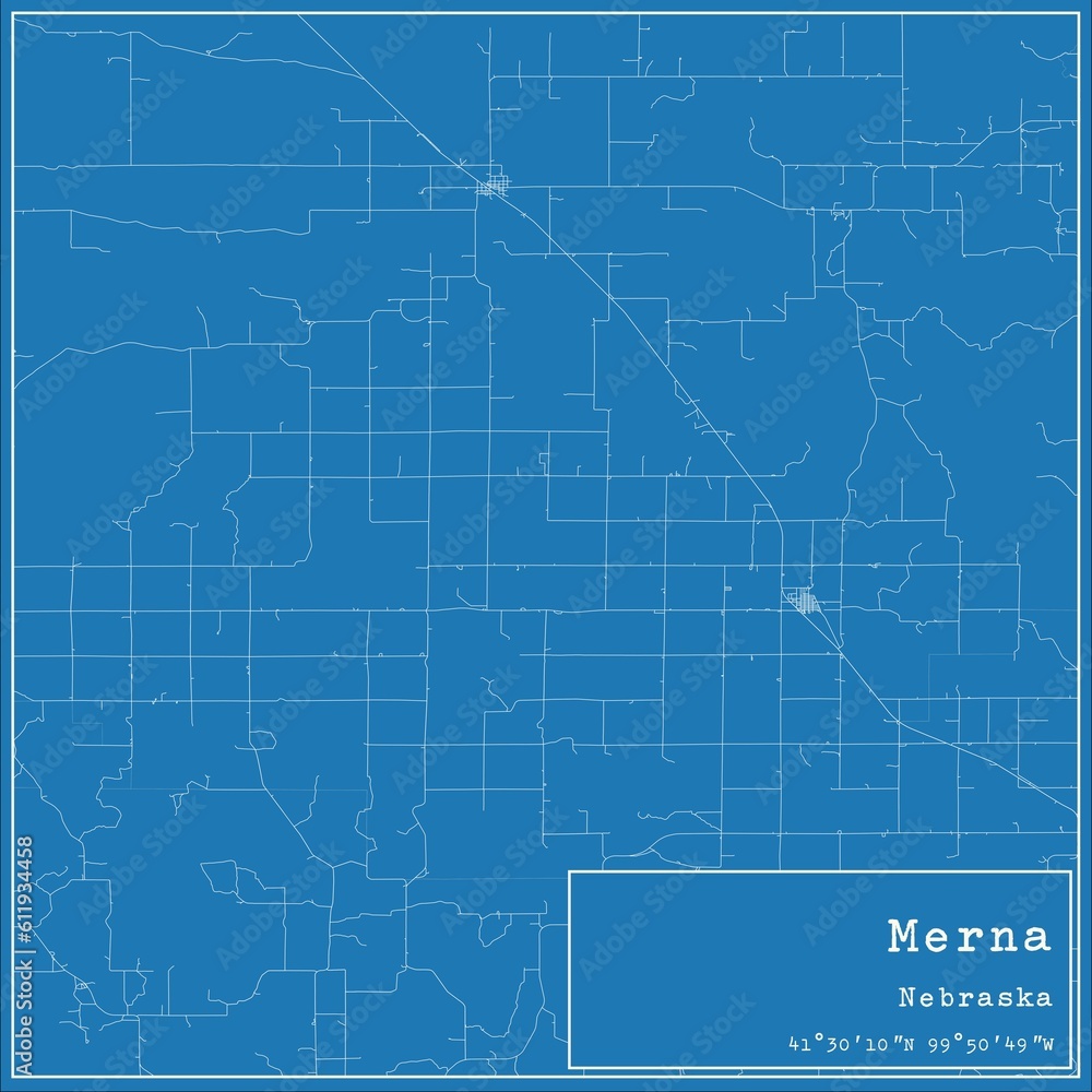 Blueprint US city map of Merna, Nebraska. Blueprint US city map of Merna, Nebraska.