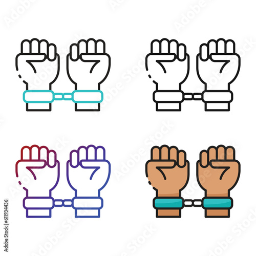 Arrested icon design in four variation color
