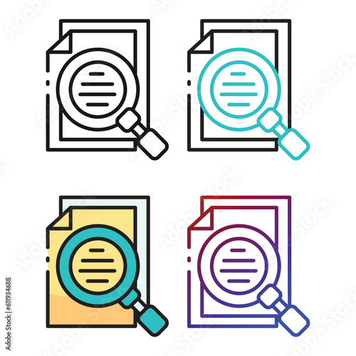 Plagiarism icon design in four variation color
