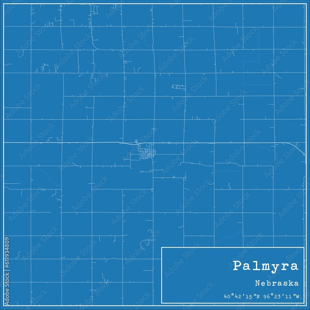 Blueprint US city map of Palmyra, Nebraska. Blueprint US city map of Palmyra, Nebraska.