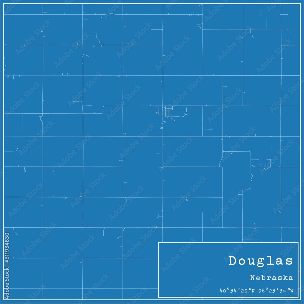 Blueprint US city map of Douglas, Nebraska. Blueprint US city map of Douglas, Nebraska.