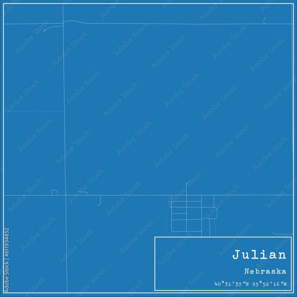 Blueprint US city map of Julian, Nebraska. Blueprint US city map of Julian, Nebraska.