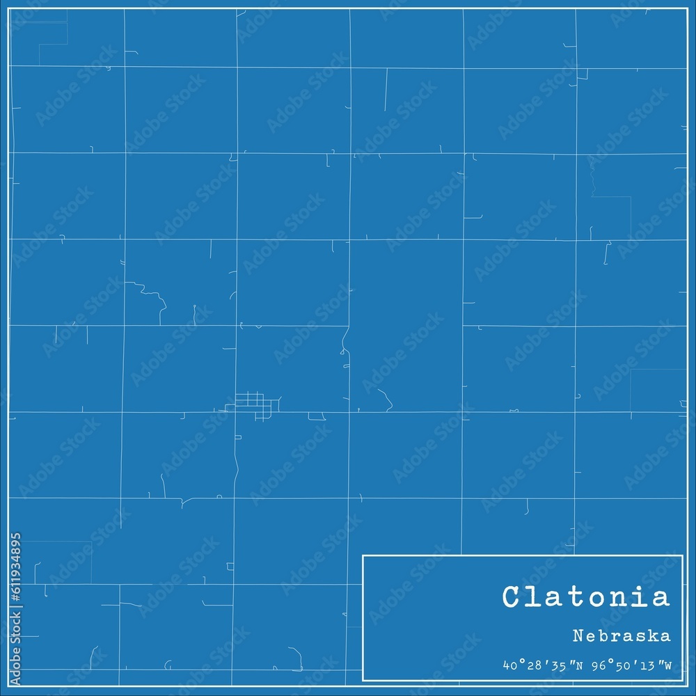Blueprint US city map of Clatonia, Nebraska. Blueprint US city map of Clatonia, Nebraska.
