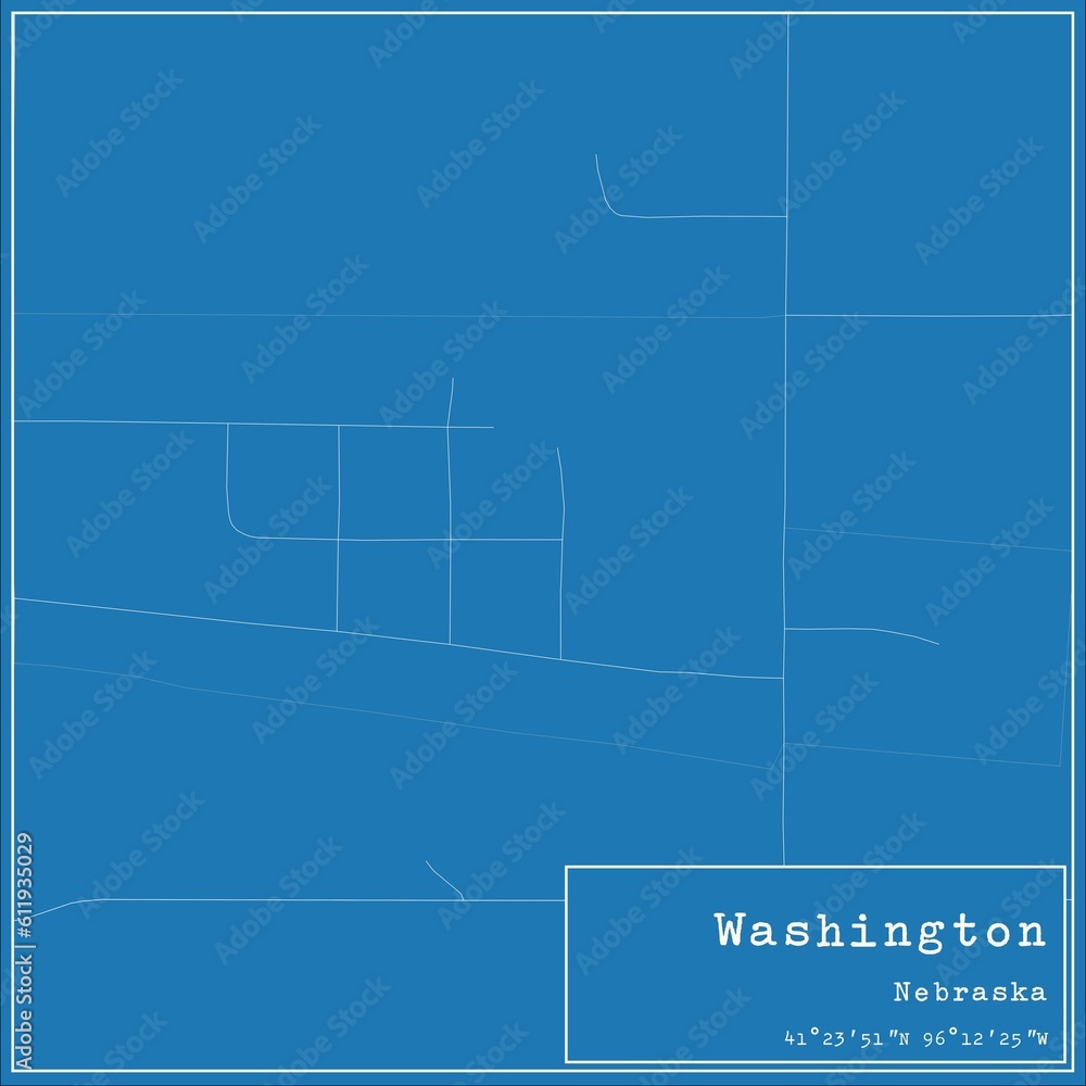 Blueprint US city map of Washington, Nebraska. Blueprint US city map of Washington, Nebraska.