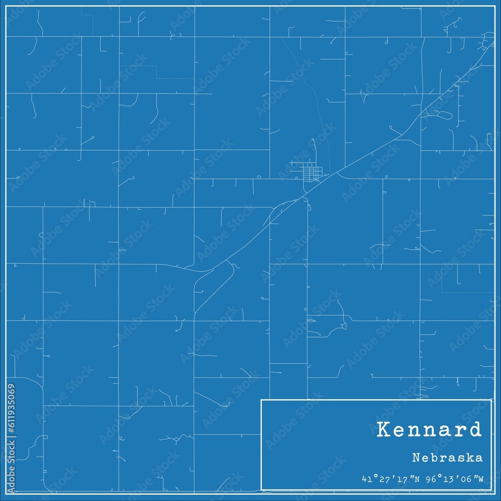Blueprint US city map of Kennard, Nebraska. Blueprint US city map of Kennard, Nebraska.