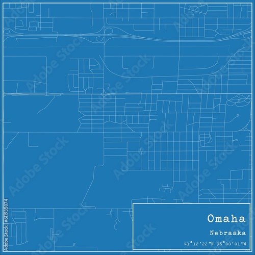 Wallpaper Mural Blueprint US city map of Omaha, Nebraska. Torontodigital.ca