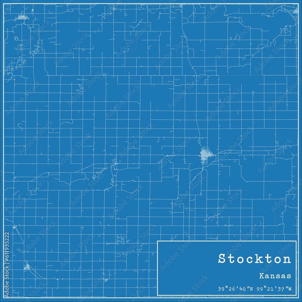 Blueprint US city map of Stockton, Kansas. Blueprint US city map of Stockton, Kansas.