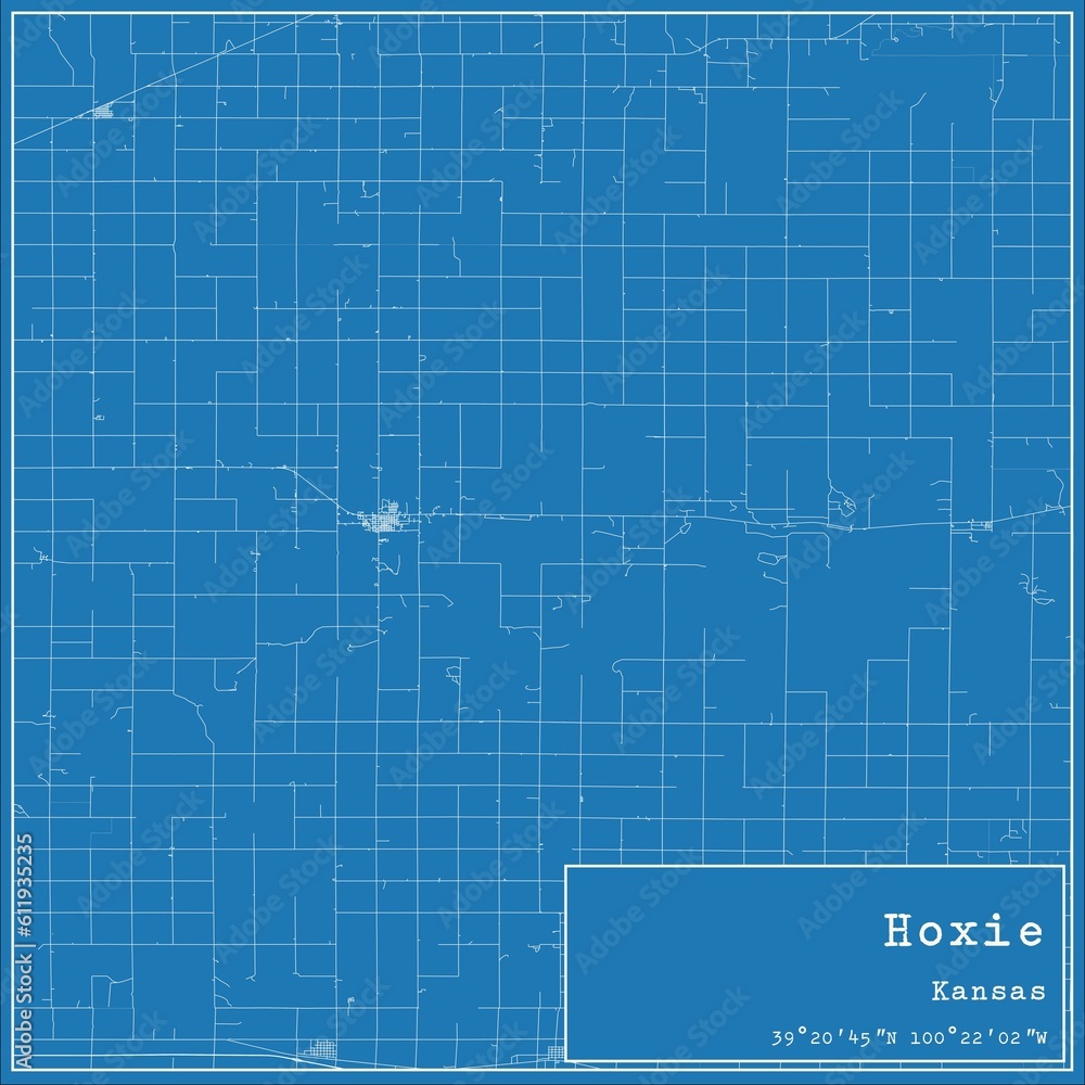 Blueprint US city map of Hoxie, Kansas. Blueprint US city map of Hoxie, Kansas.