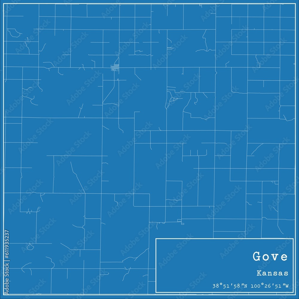 Blueprint US city map of Gove, Kansas. Blueprint US city map of Gove, Kansas.