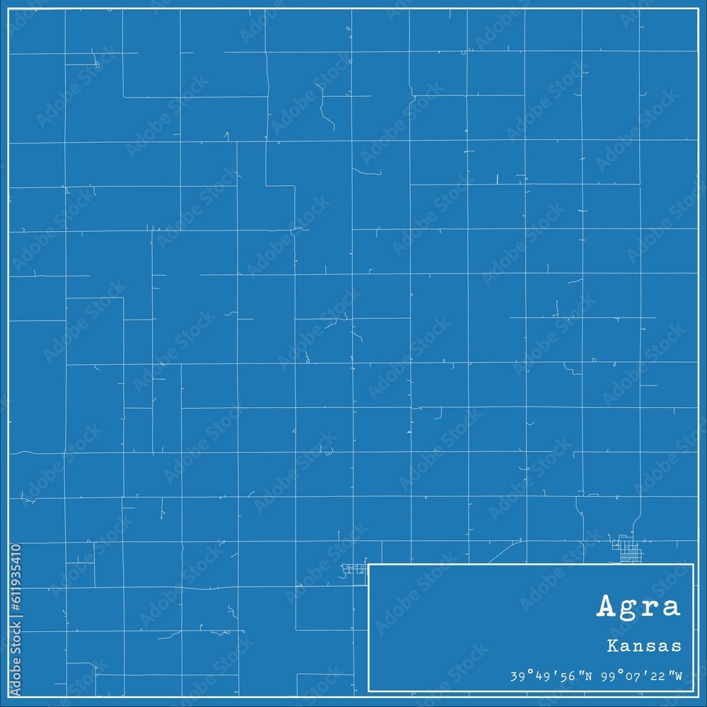 Blueprint US city map of Agra, Kansas. Blueprint US city map of Agra, Kansas.
