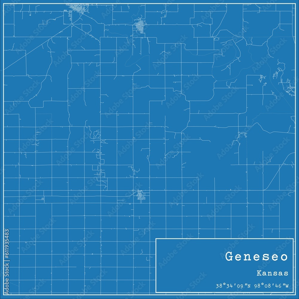 Blueprint US city map of Geneseo, Kansas. Blueprint US city map of Geneseo, Kansas.