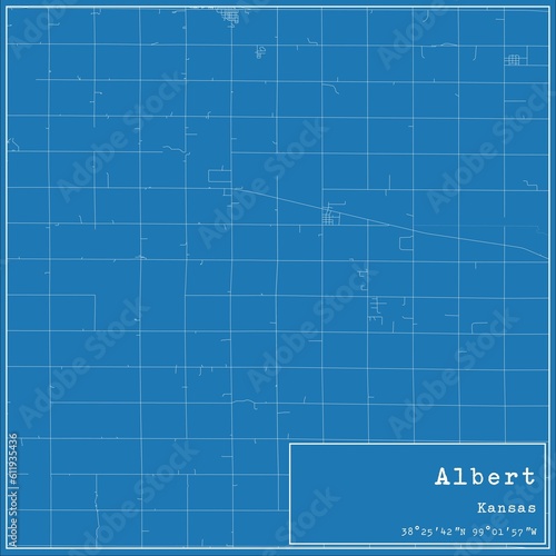 Blueprint US city map of Albert, Kansas. © Rezona