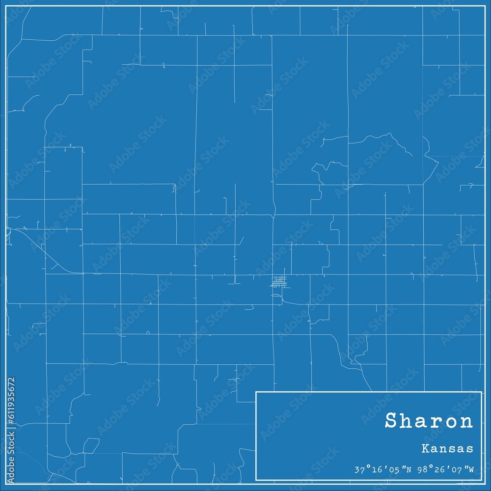 Blueprint US city map of Sharon, Kansas. Blueprint US city map of Sharon, Kansas.