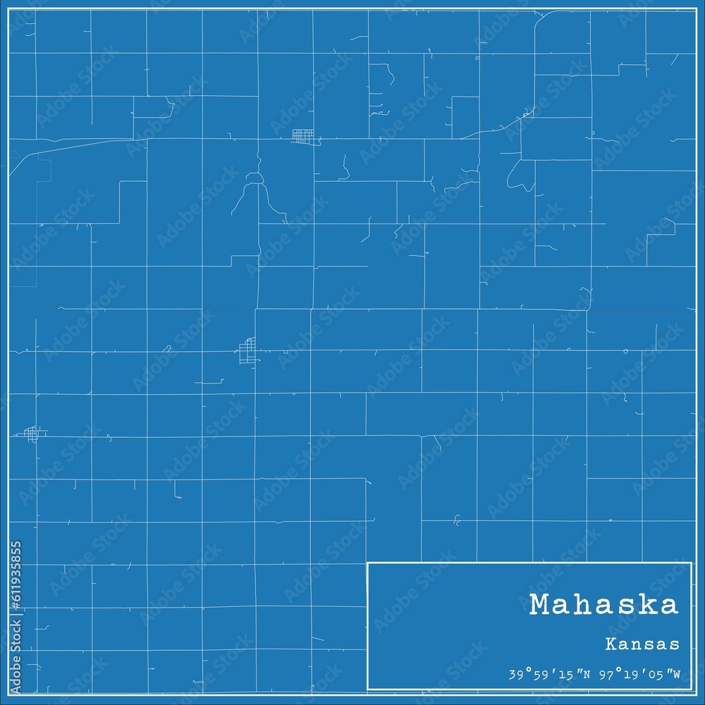 Blueprint US city map of Mahaska, Kansas. Blueprint US city map of Mahaska, Kansas.