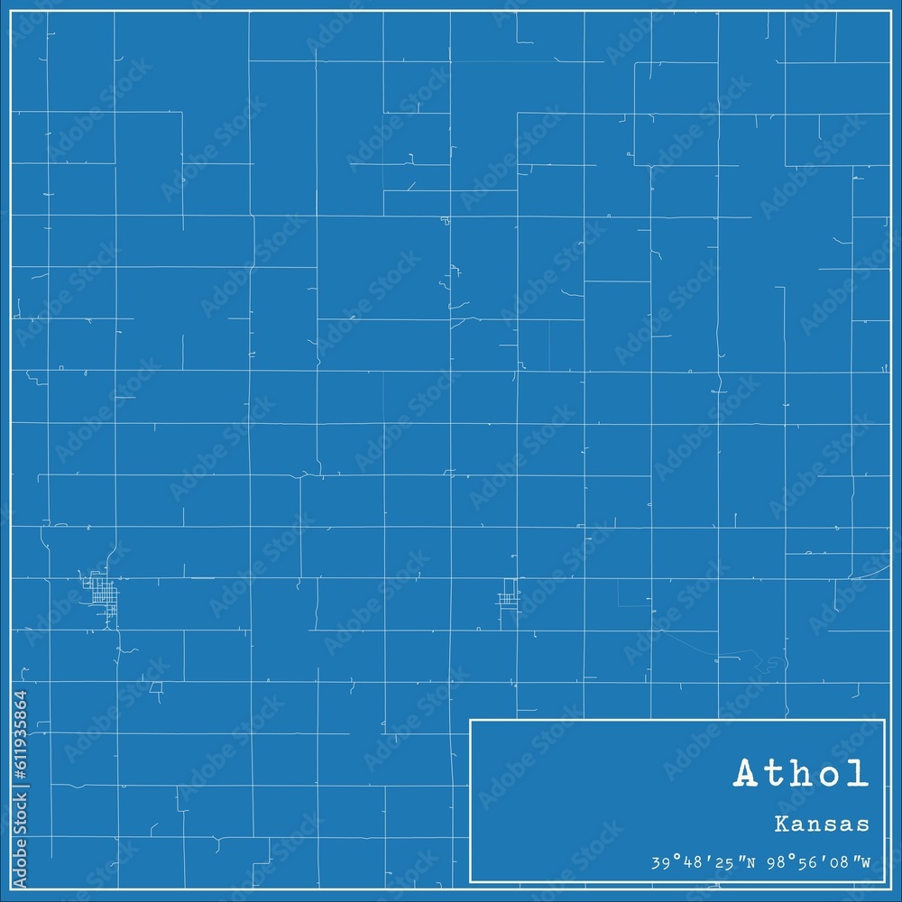 Blueprint US city map of Athol, Kansas. Blueprint US city map of Athol, Kansas.