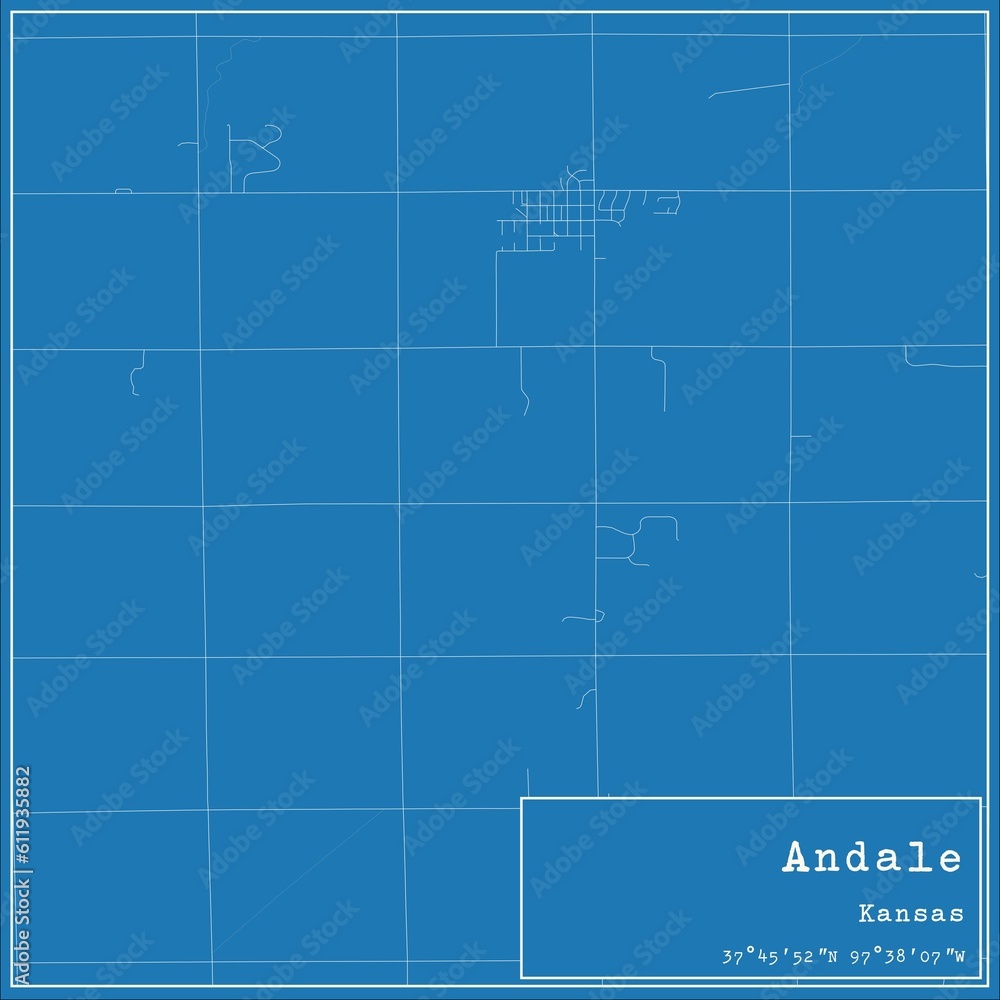 Blueprint US city map of Andale, Kansas. Blueprint US city map of Andale, Kansas.