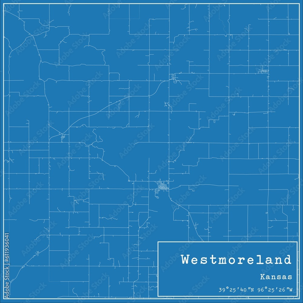 Blueprint US city map of Westmoreland, Kansas. Blueprint US city map of Westmoreland, Kansas.