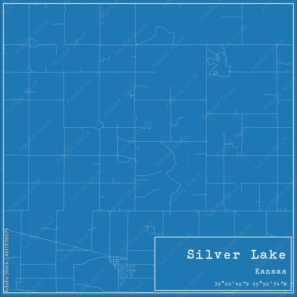 Blueprint US city map of Silver Lake, Kansas. Blueprint US city map of Silver Lake, Kansas.