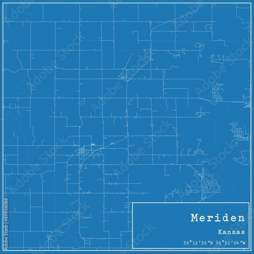 Wallpaper Mural Blueprint US city map of Meriden, Kansas. Torontodigital.ca