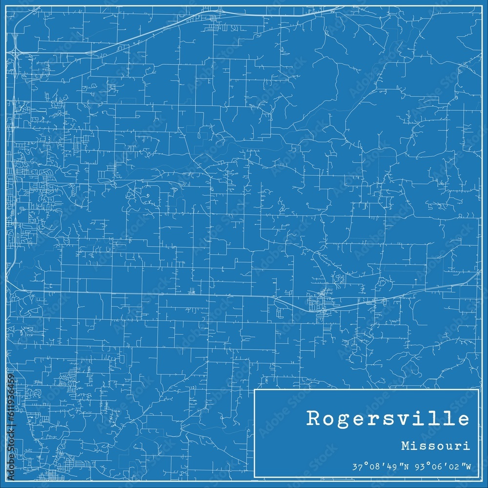 Blueprint US city map of Rogersville, Missouri. Blueprint US city map of Rogersville, Missouri.