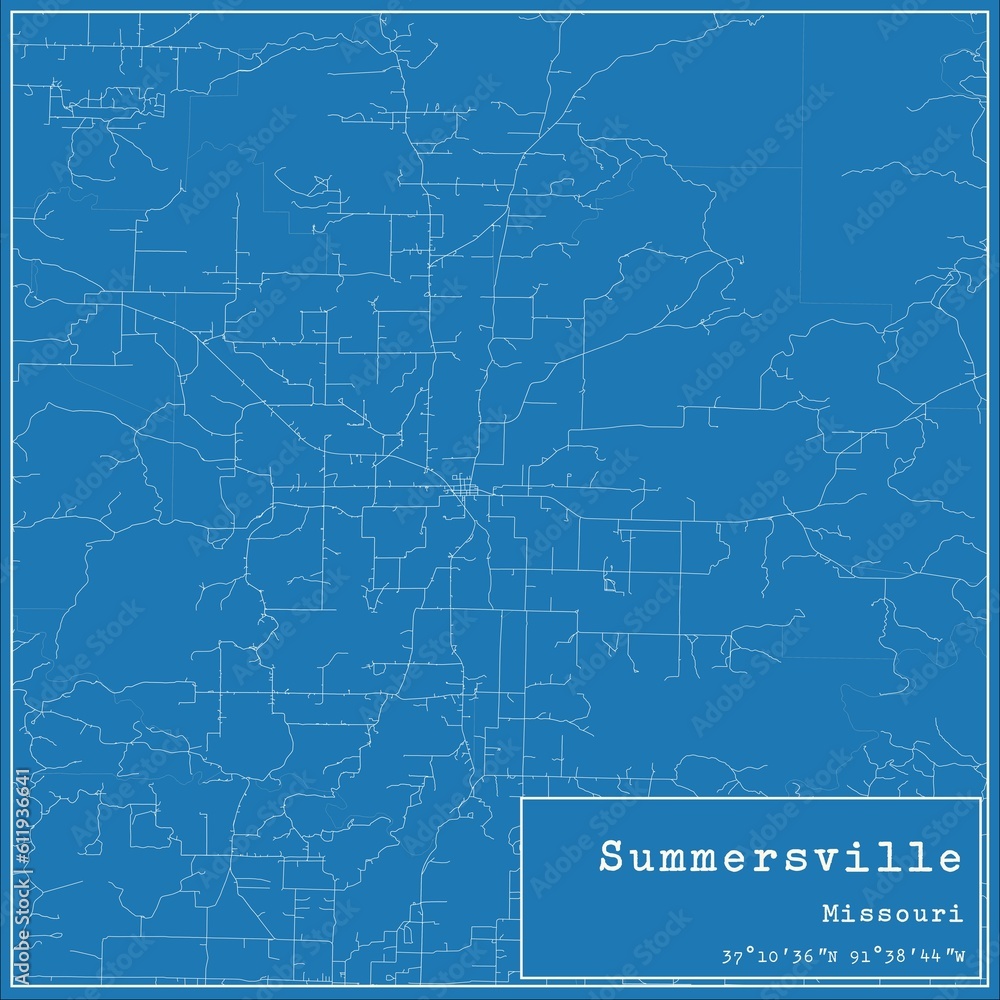 Blueprint US city map of Summersville, Missouri. Blueprint US city map of Summersville, Missouri.