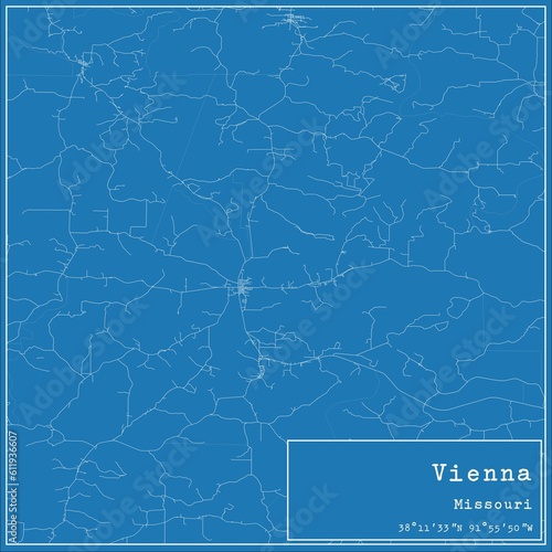 Blueprint US city map of Vienna  Missouri.